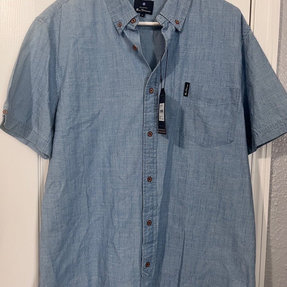 NWT Ben Sherman Light Blue Casual Button Down Shirt XL
